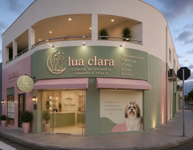 Fachada da Lua Clara Pet Center em Presidente Prudente
